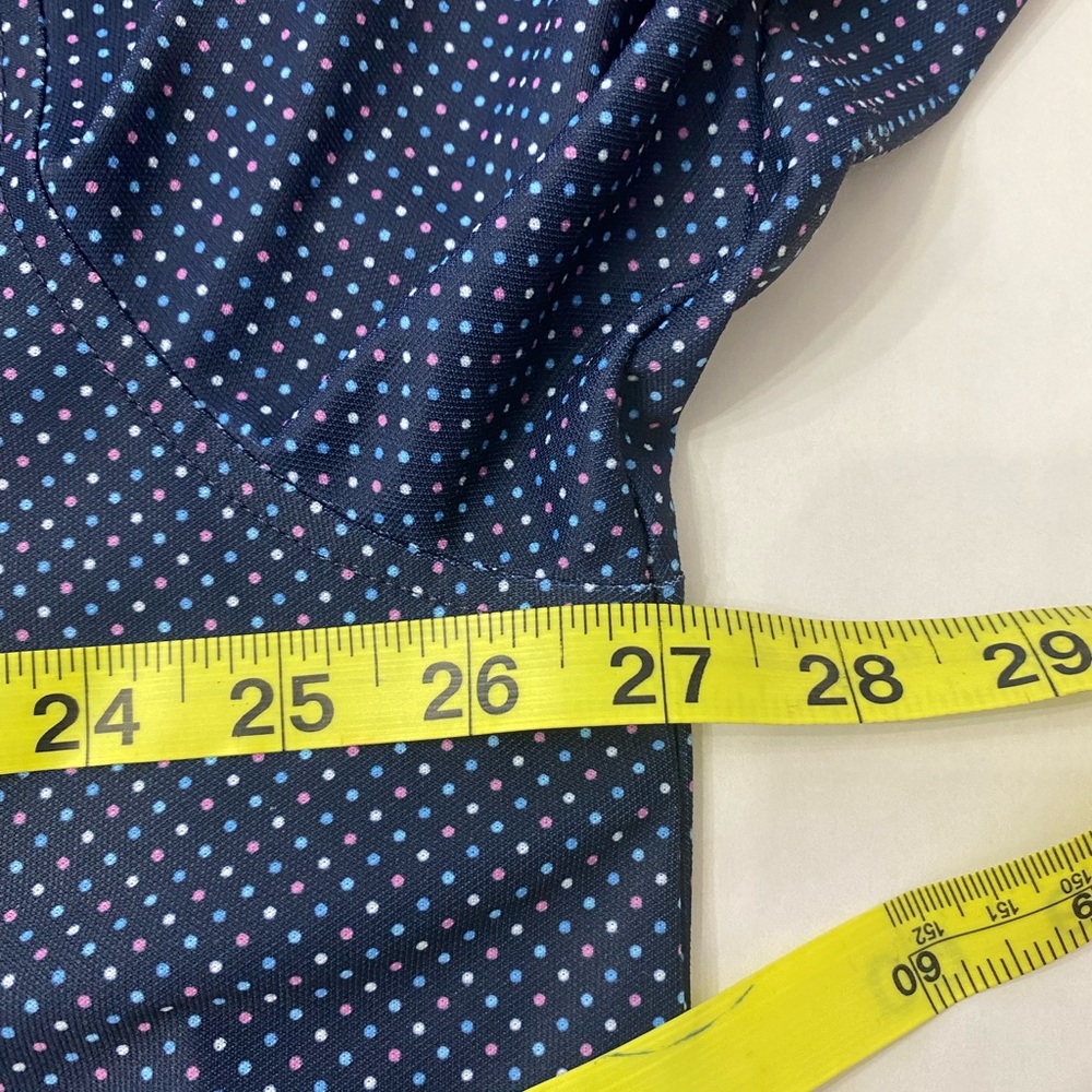MENS Peter MILLAR Summer Comfort Short Sleeve Polo XXL Poly/spandex Polka Dots - Picture 3 of 7